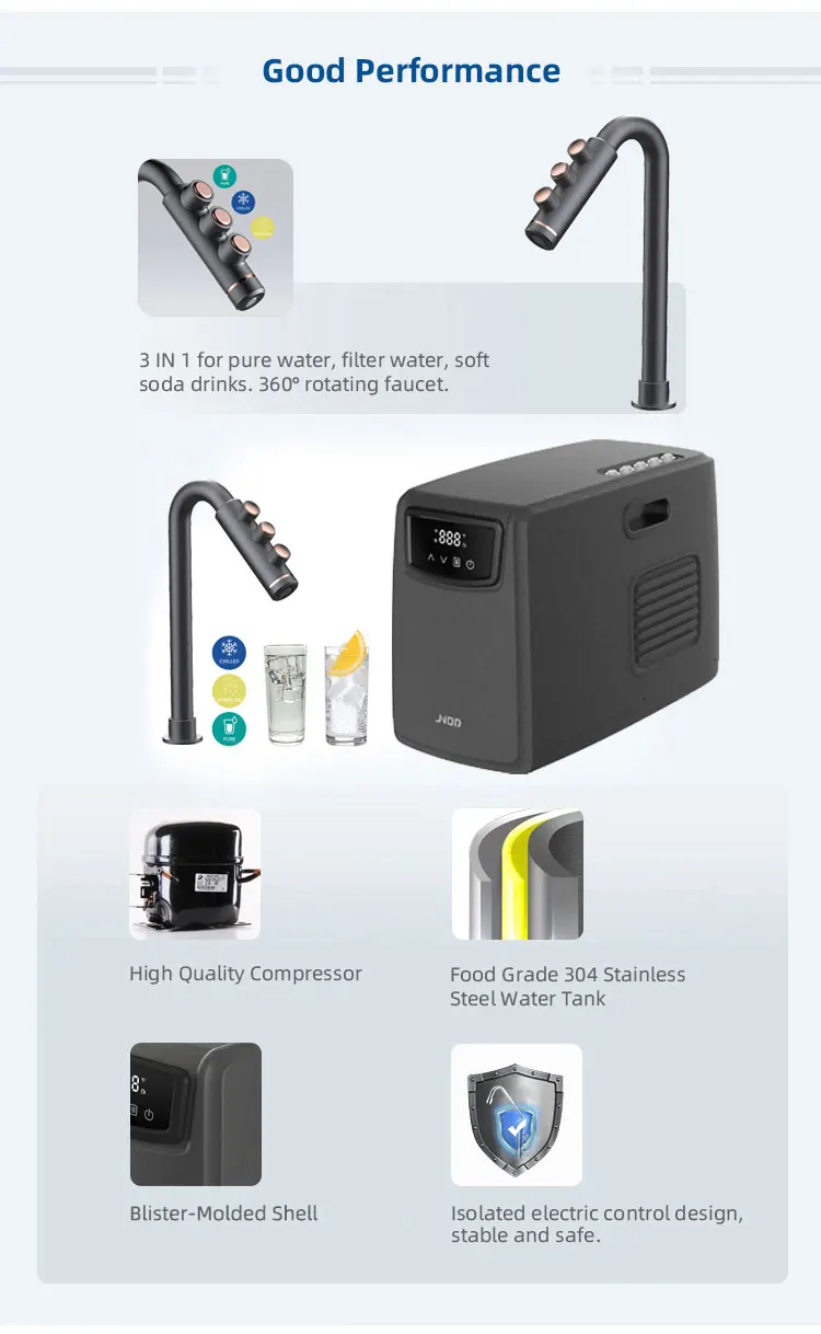 Jnod Kitchen Under Sink Sparkling Filter Soda Water Dispenser Chilled