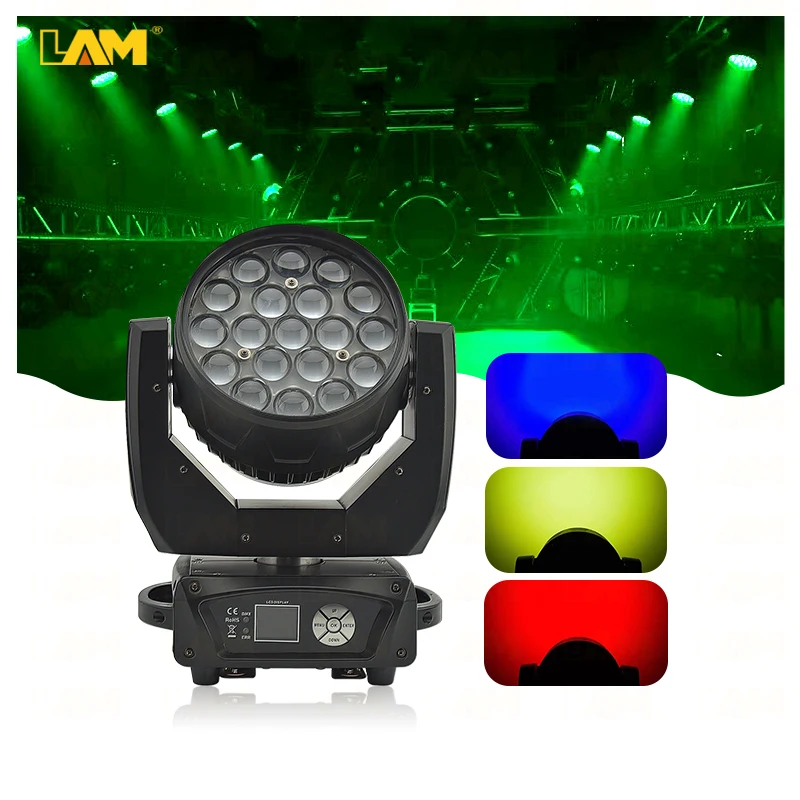 LAM 19pcs 15W Aura Led Moving Zoom Wash Light 19*15w RGBW