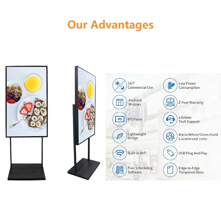 55 Inch Floor Standing Ultra Bright LCD Real Estate Digital Displays ...