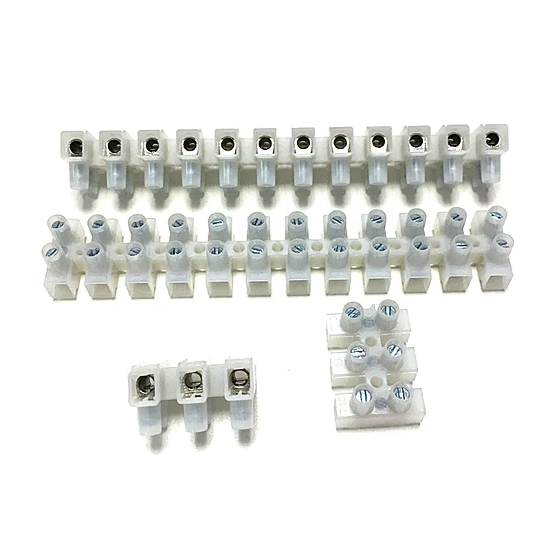 Brass Insert 12 Pole Screw Terminal Blocks Connector With 450V 24A for Wiring 4mm2