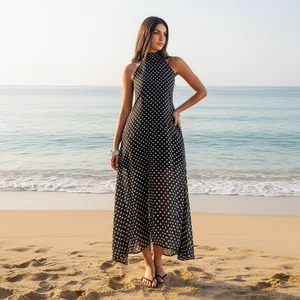 New Women's Dress Spring and Summer French Retro Floral Off-the-Shoulder Chiffon Casual Dress Summer Casual Clothing