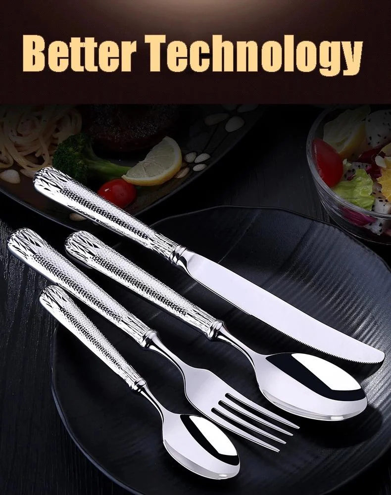 Chinabrett - Vysoce kvalitní sada příborů Nerezové vidlice Silver Cutlery Stolní nádobí 11