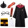 [Red] Robe + Shirt + Tie + Scarf + Glasses + Wand + Wizard Hat