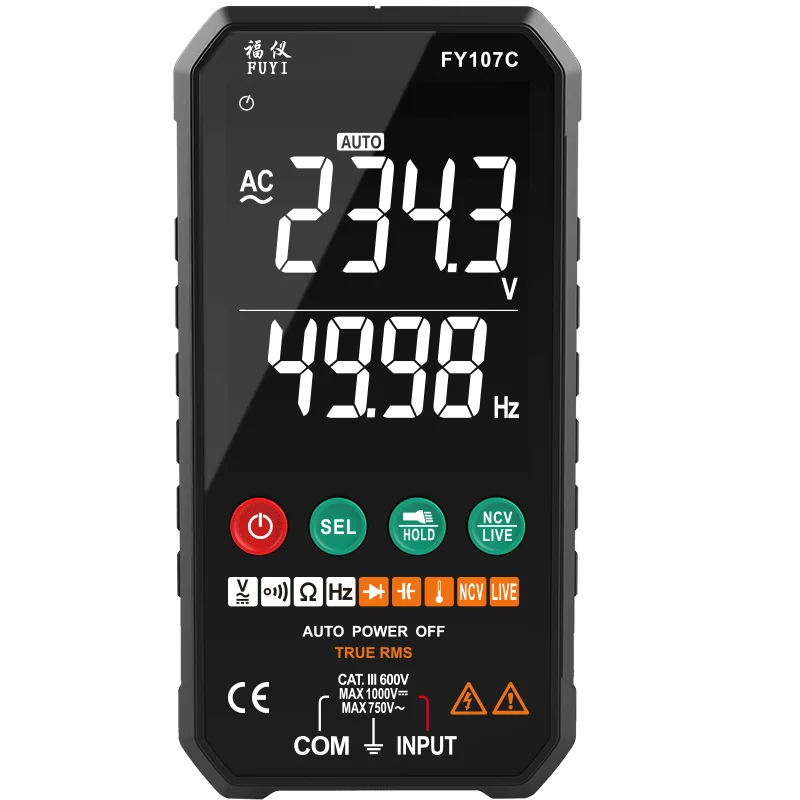Mastfuyi Professional High Precise 6000 Counts 1000V AC DC Digital Multimeter Ohm Hz NCV Live C UF Duty Multimetro Voltage Meter