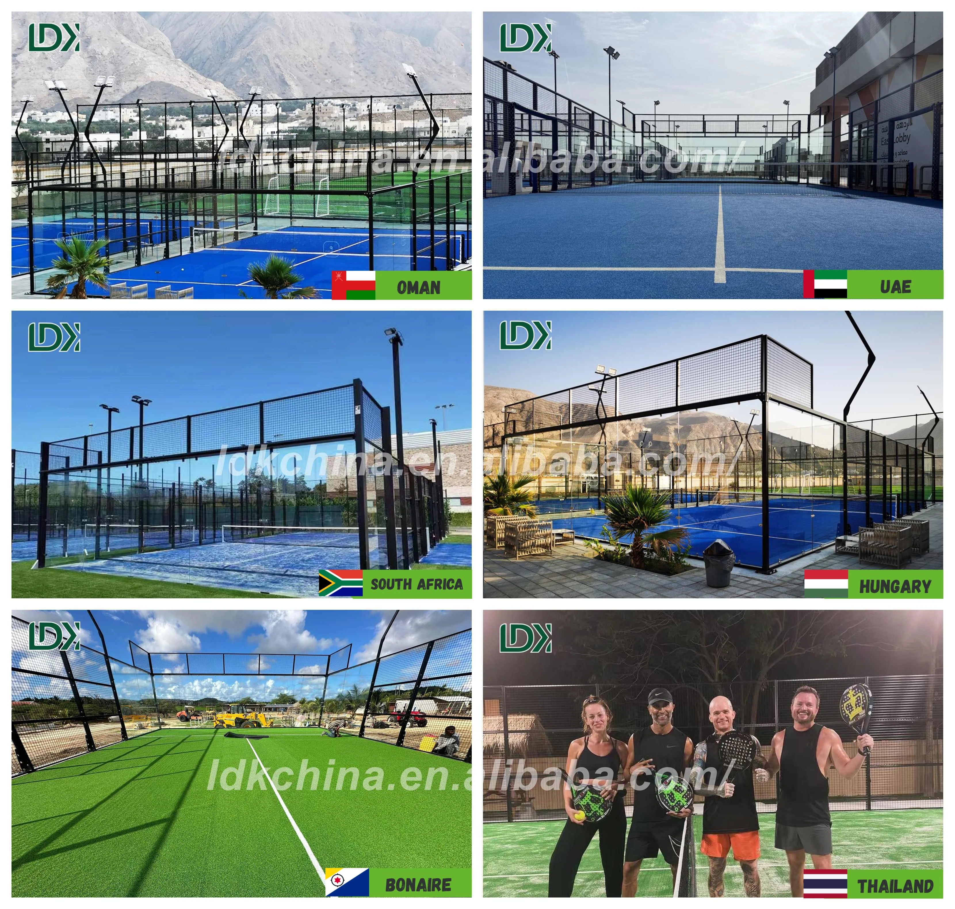 LDK Single Padel Court Indoor/outdoor Panorama Paddle Court Turnkey Padel Hall Solutions
