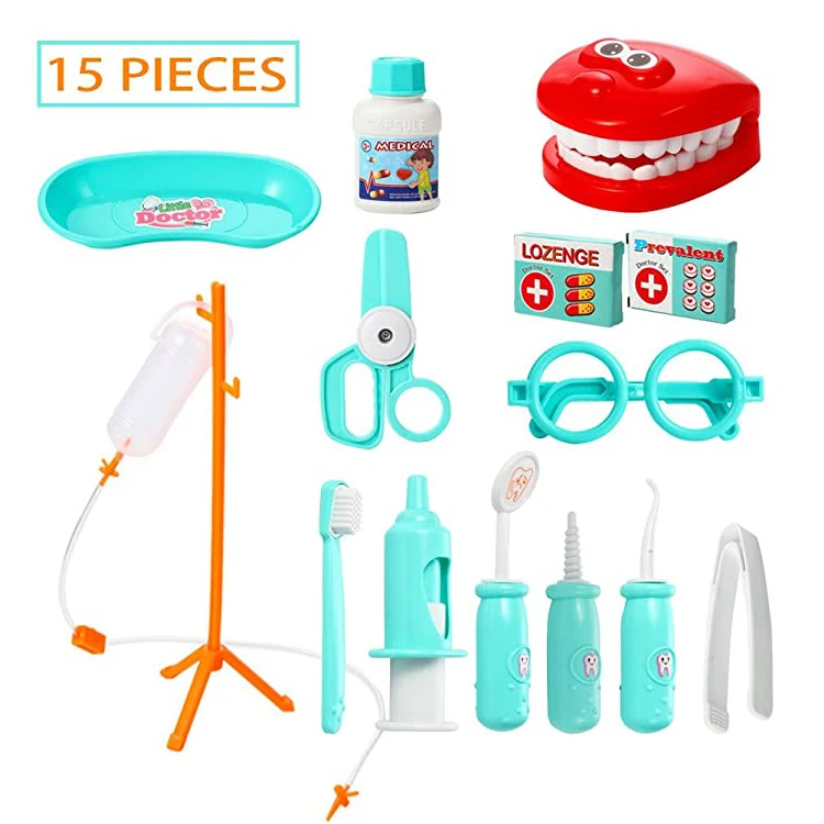 Детский набор доктора 23 шт. за, Детские комплекты одежды, состоящие из деревянный ролевые игры комплект игры для мальчиков и девочек, красный медицинский стоматологический медицинский ящик для матерчатые мешки