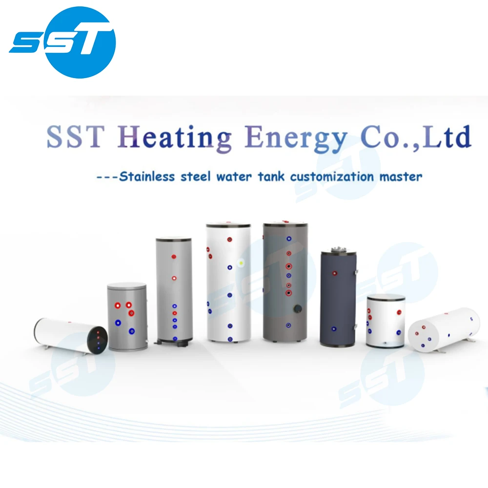 Wholesale home use single coil or two coil 100 Liter air source duplex heat pump hot water storage tank