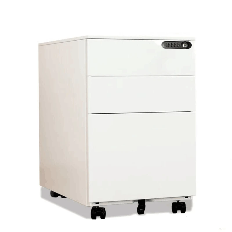 Steel and Tempered Glass Office Cabinet with 4 Door and 3 Adjustable shelves