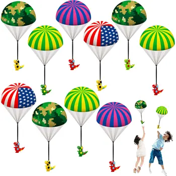 Wholesale Custom Children Flying Toys Sky Diving Outdoor Game Hand Throwing Colorful Small Cute Mini Parachute Toys for Kids