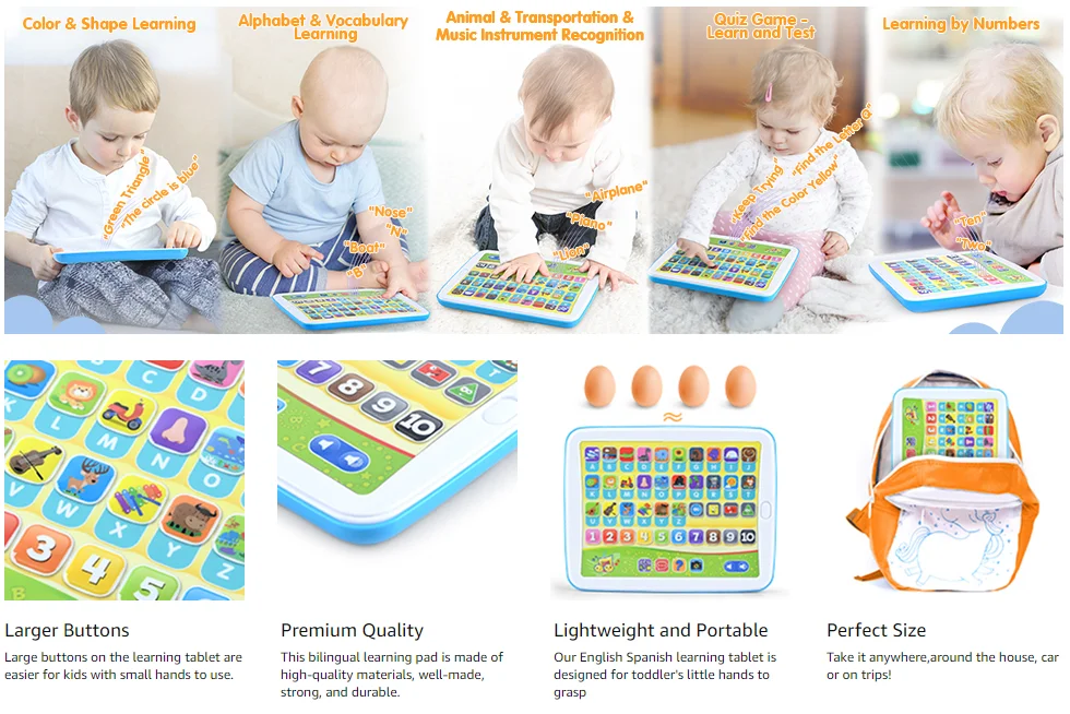 Bilingual Educational Toy for 1 Year Old Girl Boy Montessori Musical Toys for Toddlers 1-3, Learning Baby Toy manufacture