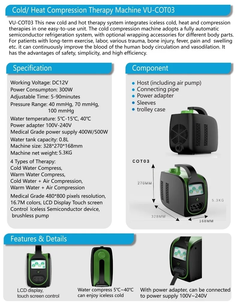 no ice need automatic cooling and heating compression therapy system-1