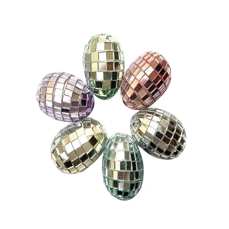 Handmade Bling Easter Egg Silver Disco Ball Egg Shape Glass Decorate ...