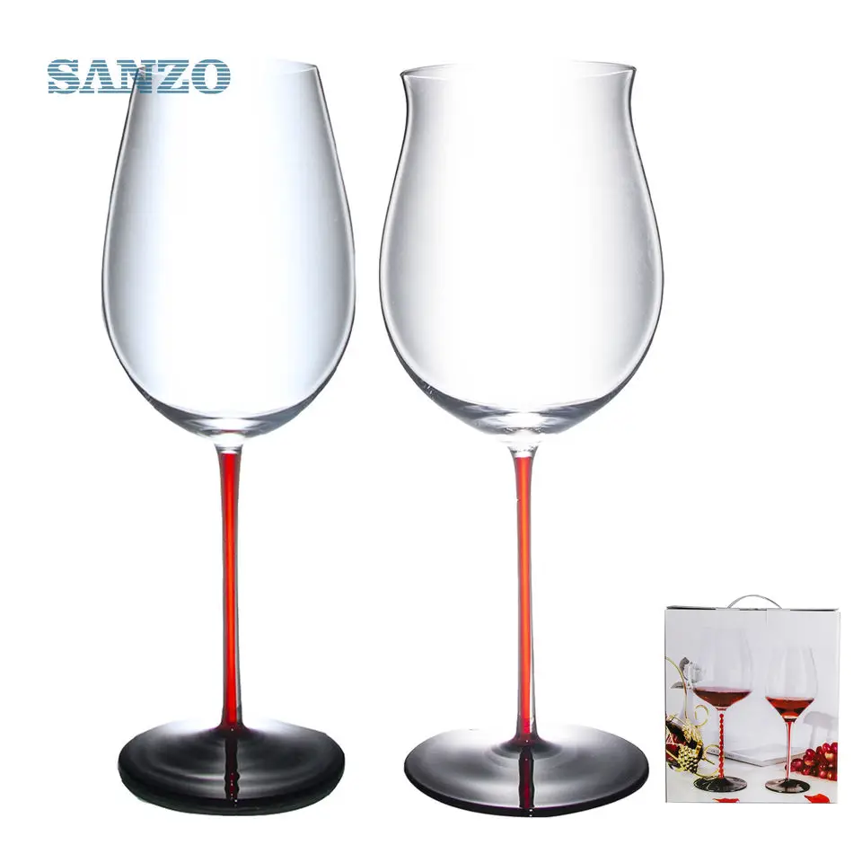 Sanzo Red Handle Large Capacity Gift Packaging Crystal Glass Red Wine