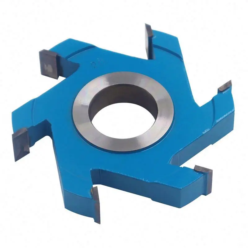 TEBAK Woodworking Tools Groove Spindle Cutter Blade Slotting Cutter 120*35*6T Profile Six-edge End Mill V Groove Cutter