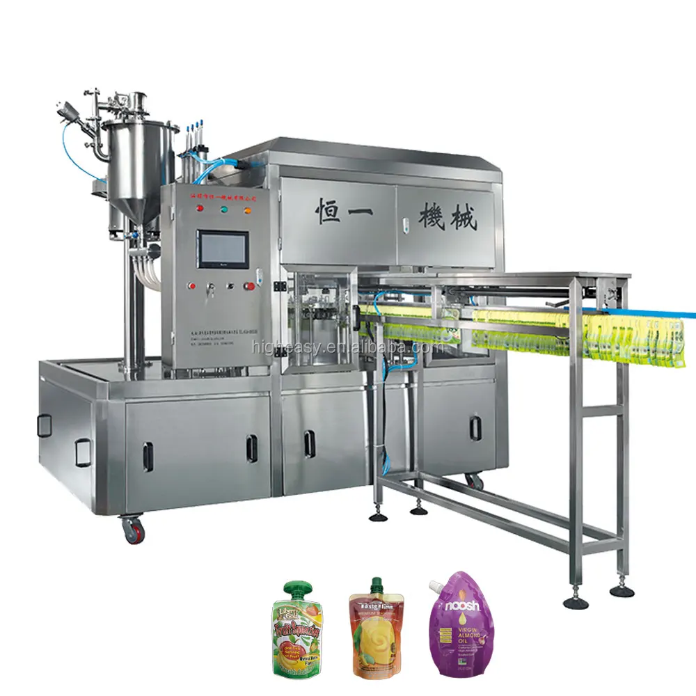 HighEasy Automatic Factory Price High-Accuracy Plastic Bags Filling Capping Machine for Beverage & Chemical Stand-up Pouch