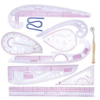 Curve Ruler Tailor Measuring Kit Wheel Clear Sewing Drawing Ruler ...