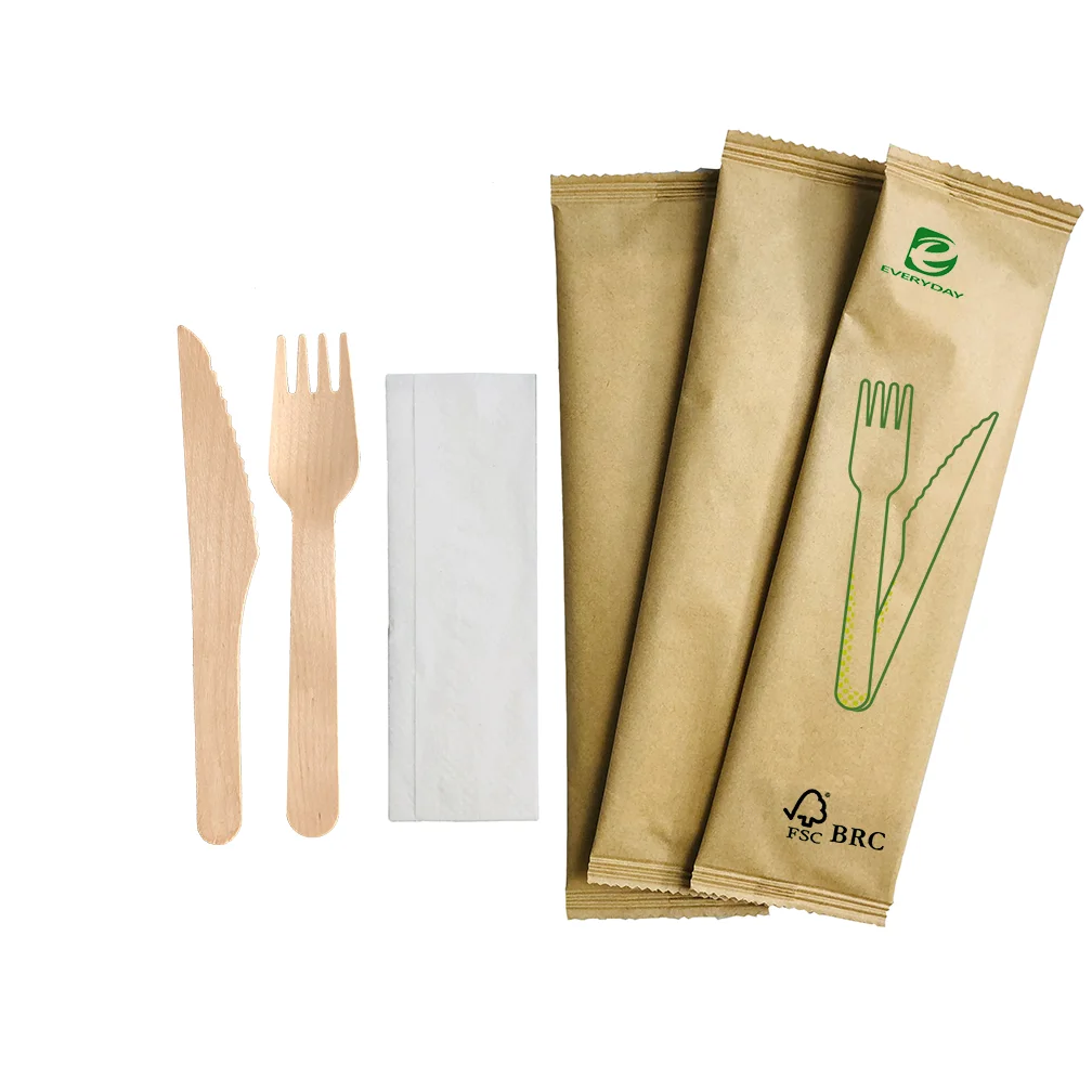 Custom Logo Available Disposable Wooden Knife Fork And Spoon Chopsticks