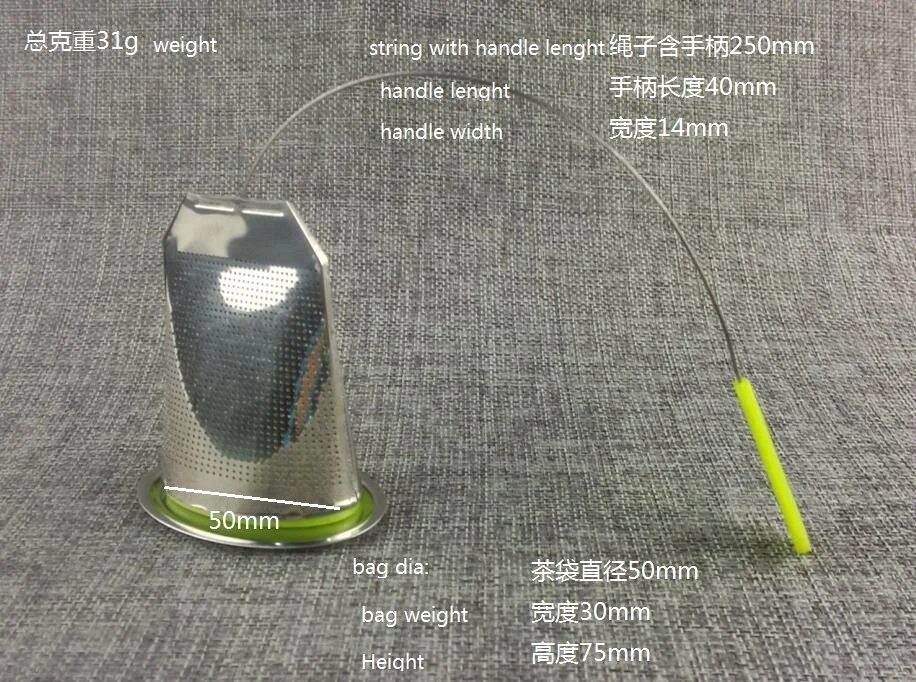 Black Reusable Tea Bag Stainless Steel Wire Mesh Tea Infuser Strainer