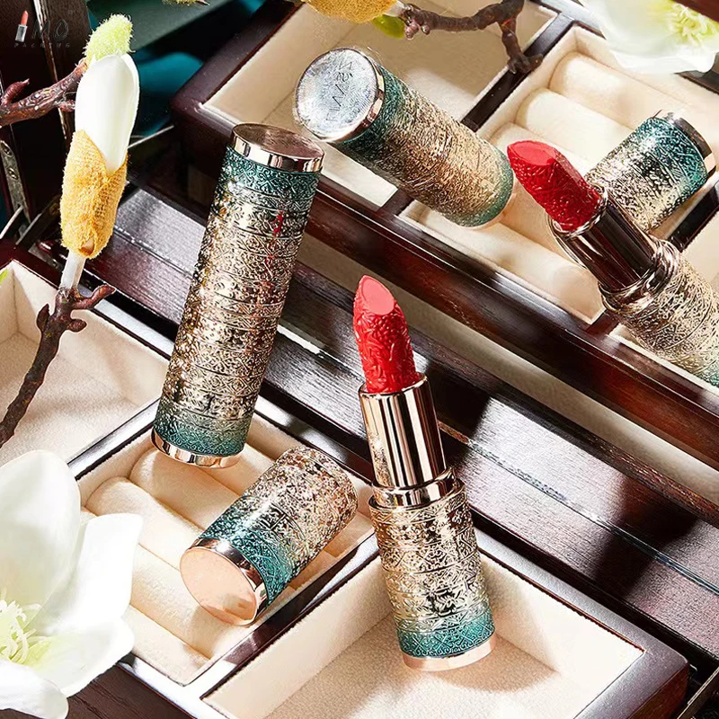 Vintage Embossed Classic Chinese Style Custom Makeup Lipstick Tube