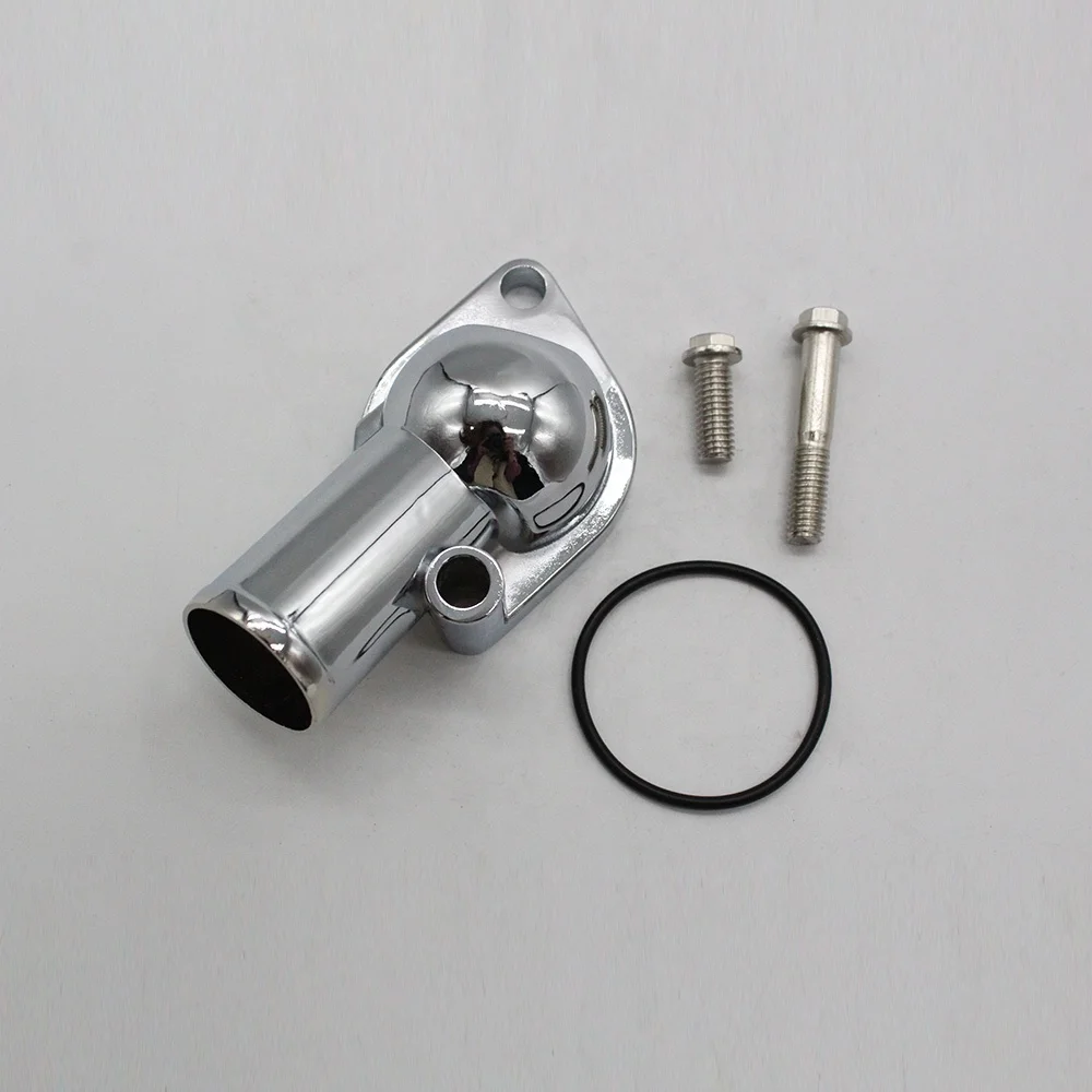 SBC BBC Chevy Chrome Water Neck Thermostat Housing 15° 350 454 Small