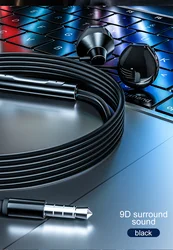 Новая стильная Проводная гарнитура с разъемом Type-C для наушников с 9D объемным звуком