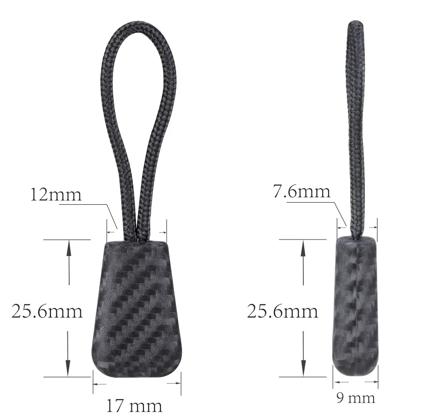 Custom Logo Heavy Duty Recycled Nylon Zipper Puller Rectangle and Star ...