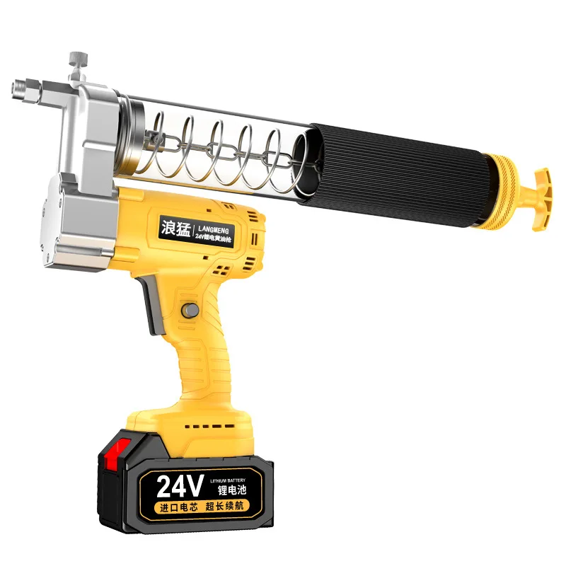 TEBAK Electric Cordless Grease Gun 24V Lithium Battery High Pressure Grease Guns Automatic Grease Lubrication Pump