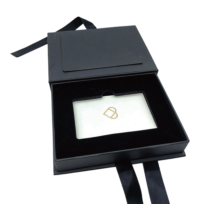 Custom Printing Logo Credit Card Box Packaging Sliding Paper for Envelope Gift Business Card Sleeve Pulling Credit Card Gift Box