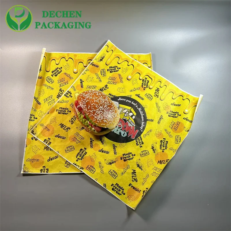 Pe Paper Material Waxed Tray Recyclable Burger Basket Liner