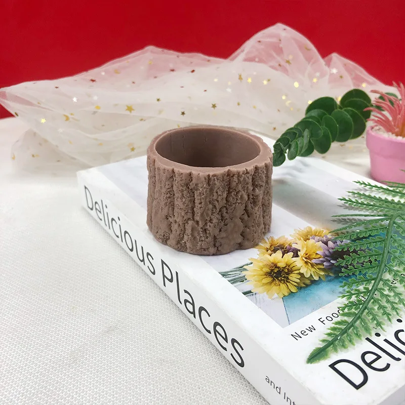 3D Tree Stump Flower Pot Shape Silicone Mold Epoxy Resin DIY Polymer Clay Plaster Tool Succulent Plants Pot Decoration Mould