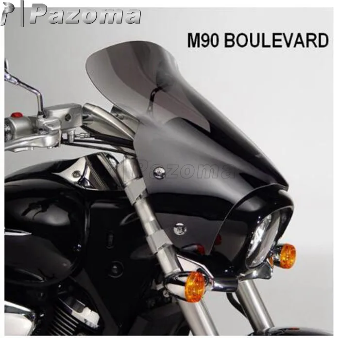 Pazoma Smoky National Cycle V-Stream Windshield Front Windscreen for Suzuki Boulevard M109R 06-16