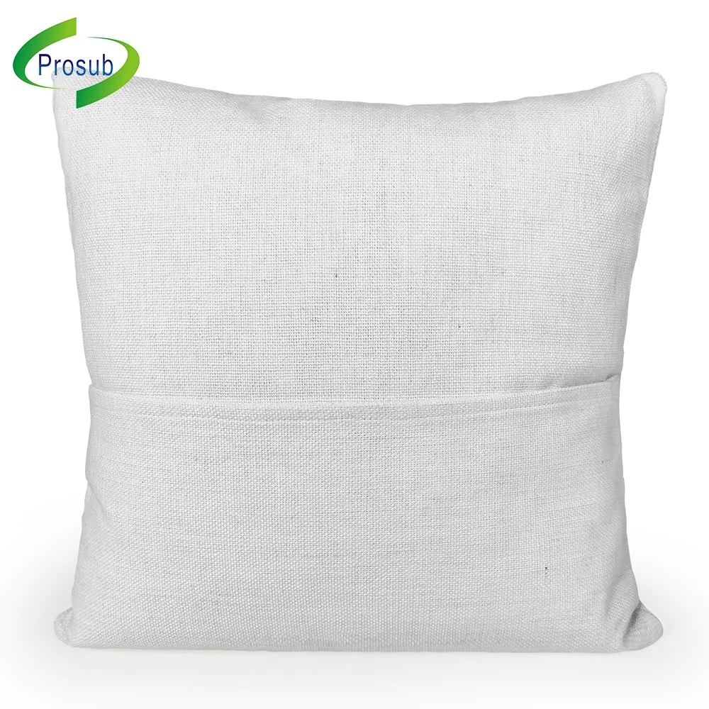 Prosub 16*16in White Sublimation Pillow Case Blanks With Pocket Book Cushion Cover Linen Throw