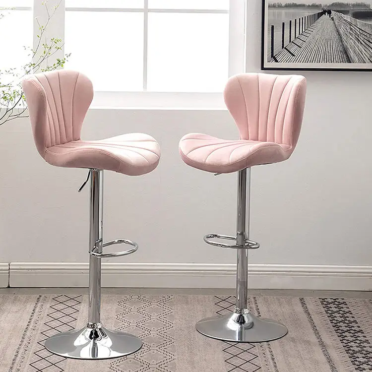 Sexy New Design Swivel Adjustable Modern Pink Coral Bar Stools Bar