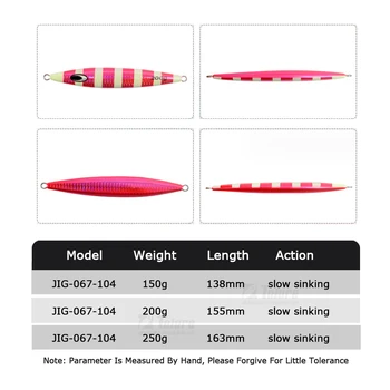Hot Sale New Design 150g 200g 250g Luminous Bright Colors Metal Fishing Jig Lead Slow Pitch Jigging Lure Deep Sea – Metal Jig – view 3