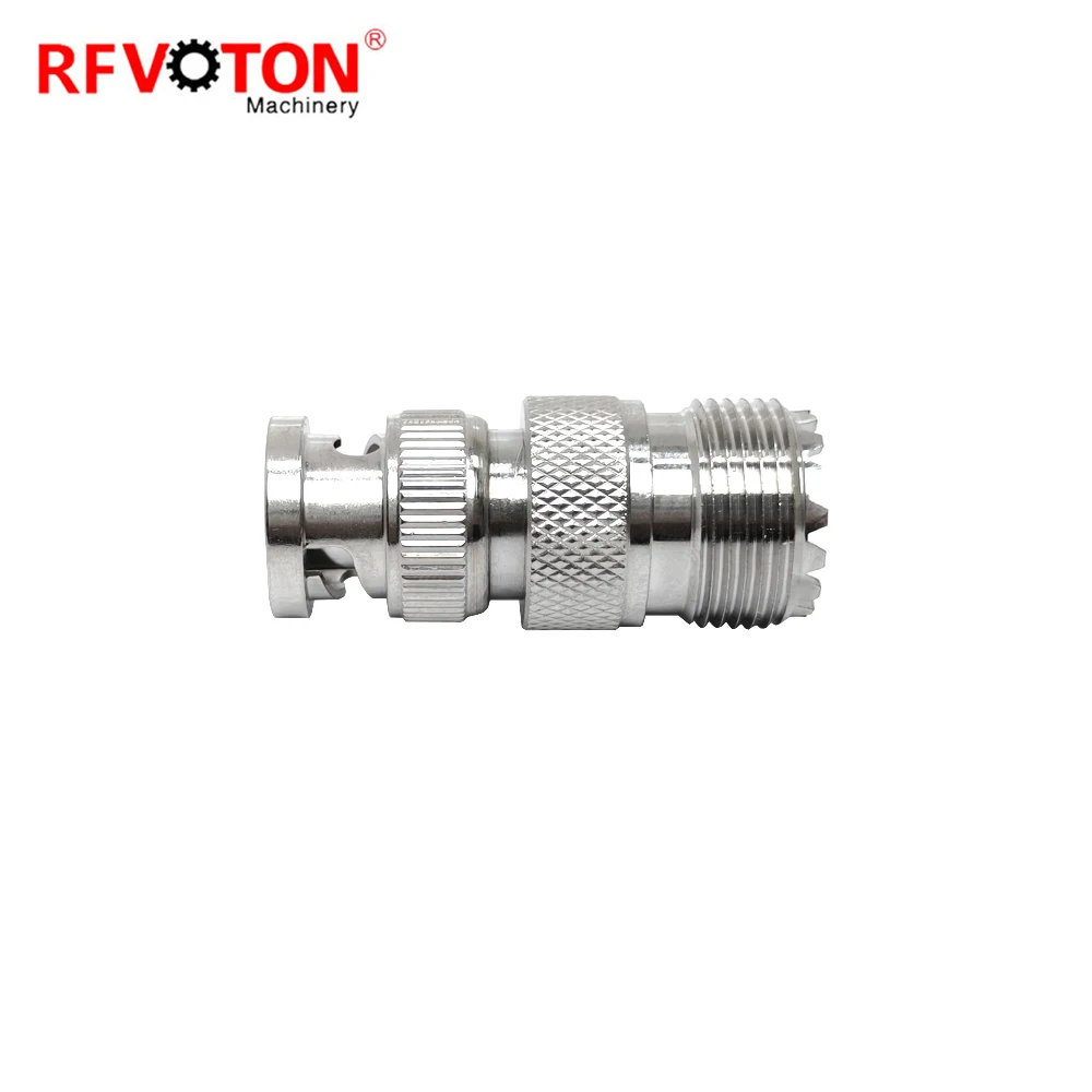 Fabriklieferung: Adapter UHF-Buchse (weiblich) zu BNC-Stecker (männlich), gerade HF-Koaxialverbindung, Kupfer-Messing-Koaxialadapter
