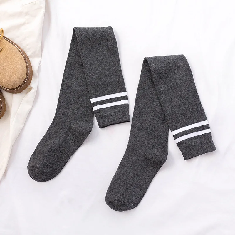 ODM Custom Design Knee High Cotton School Socks for Women High Quality Hosiery Transparent Feature Solid White Color Logo Body