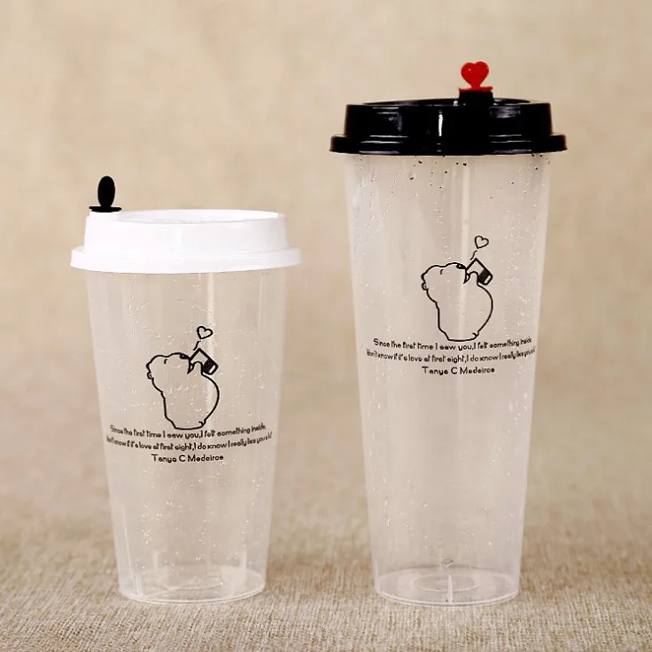 Factory Price Disposable PP Injection Boba Tea Bottle 500ml 700ml Milk Tea Plastic Boba Tea Cup with Custom Printed logo