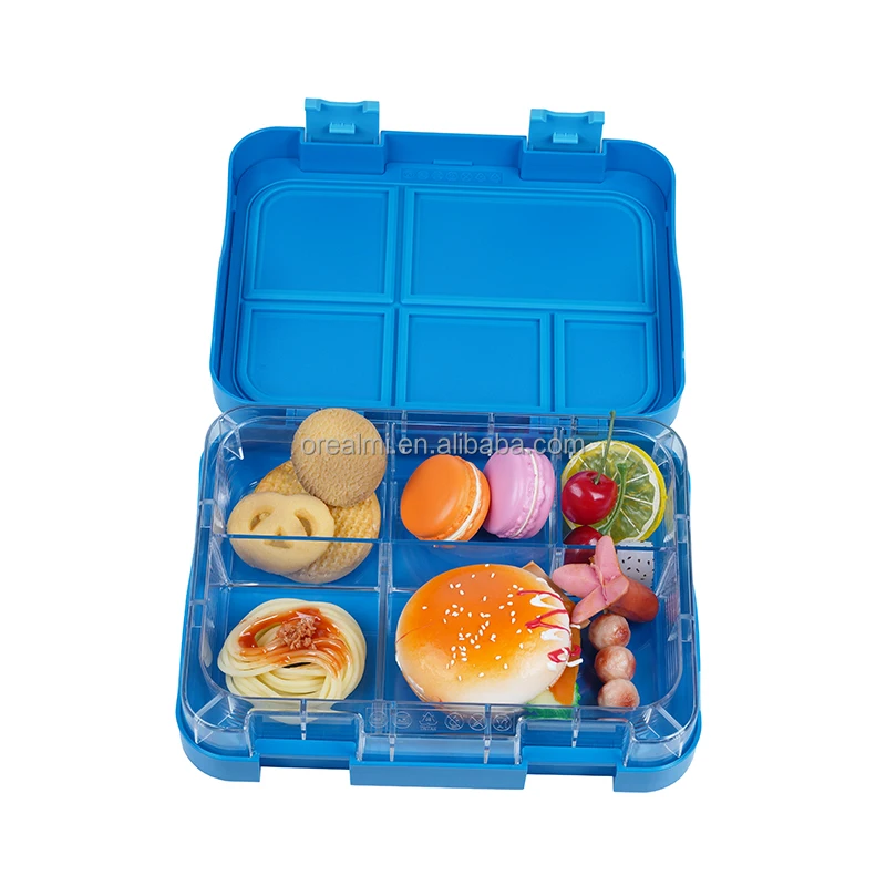 Bento Box Sostenible Fambrera Infantil Fiambrera con 5 Compartimientos para Microondas y Lavavajillas,1000ml Lunch Box