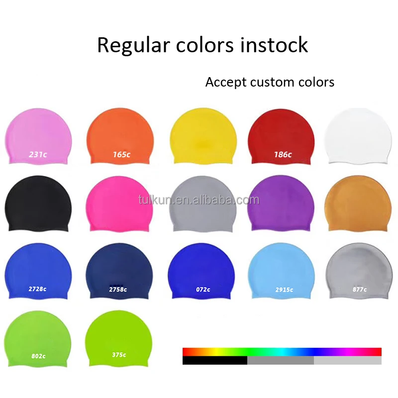 Low Moq And Stock Colors Swim Caps Custom Printing Silicone Swimmingi