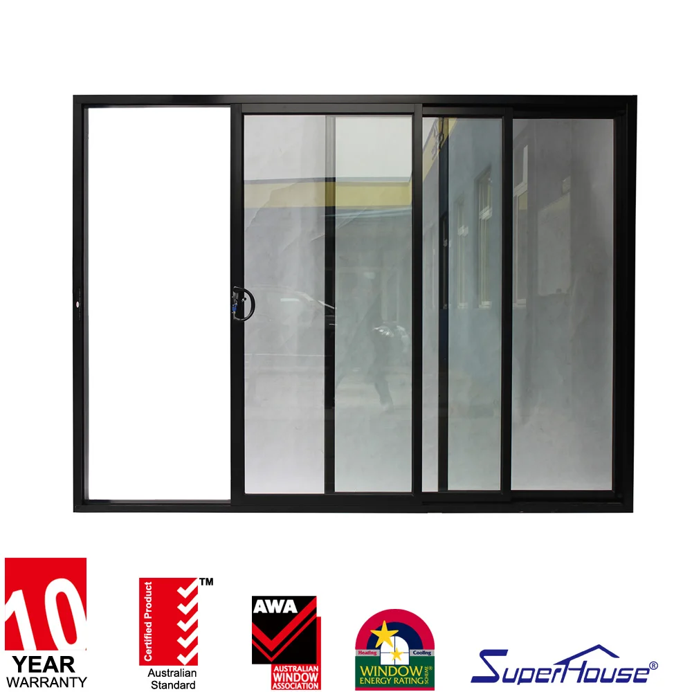 Superhouse Sliding Glass Doors Nfrc Standard Customized Design Heat Insulated Aluminium Alloy