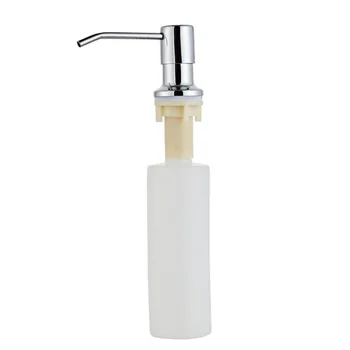 350ml Standard Chrome Plated Silver Color Stainless Steel Soap Dispenser with Bottle for Kitchen Sink