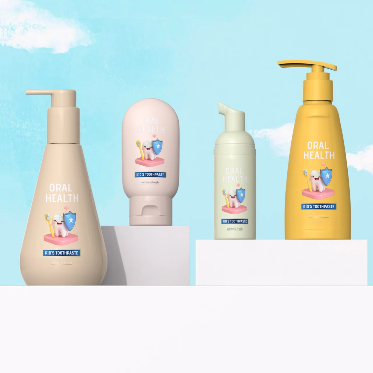 Empty Cylinder PET Cosmetic Lotion Pump Bottles