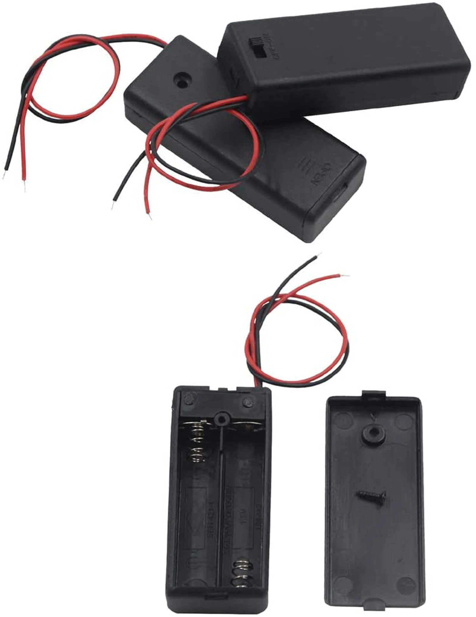 2 X Aaa Battery Holder With Switch,3 V Battery Holder With Switch,2x 1
