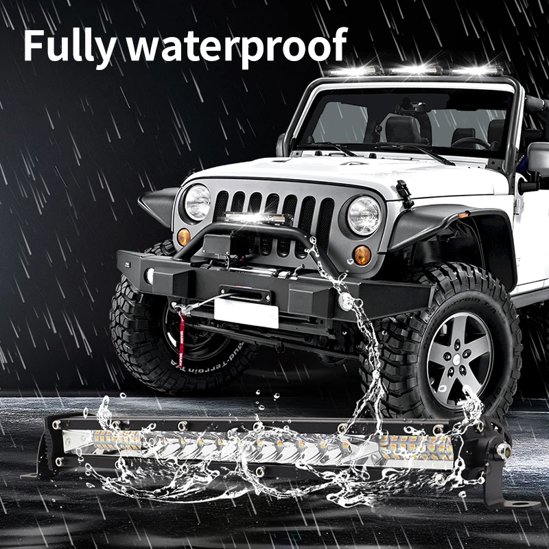 10"/20" Slim LED Light Bar - Spot Flood Combo For Trucks, SUVs, ATVs & Off-Road Vehicles