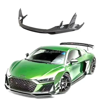 Car Exterior Accessories For Audi R8 Cap Style Car Dry Carbon Fiber Body Kits Front Lip Splitters For R8 V10 2023