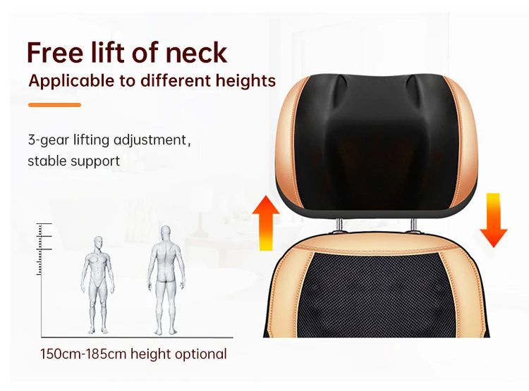 Office Chair Massager Pad Shiatsu Neck And Back Massage Chair Pad With Air Compress Heating