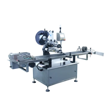 PM-100A Automatic plane surface sticker paging flat labeling machine for coffee bag box packaging line