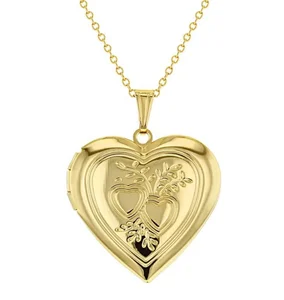 Fashion Women Antique Gold Plated Pendant Necklace Custom Necklace Locket Photo Jewelry