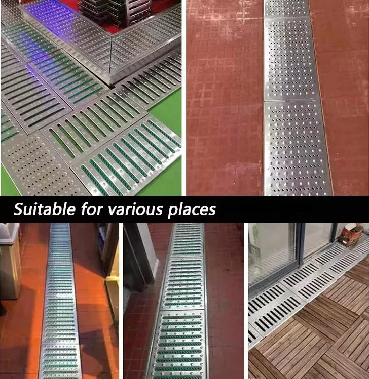 Custom Made 304 316ss Trench Floor Drain Covers Stainless Steel Drain