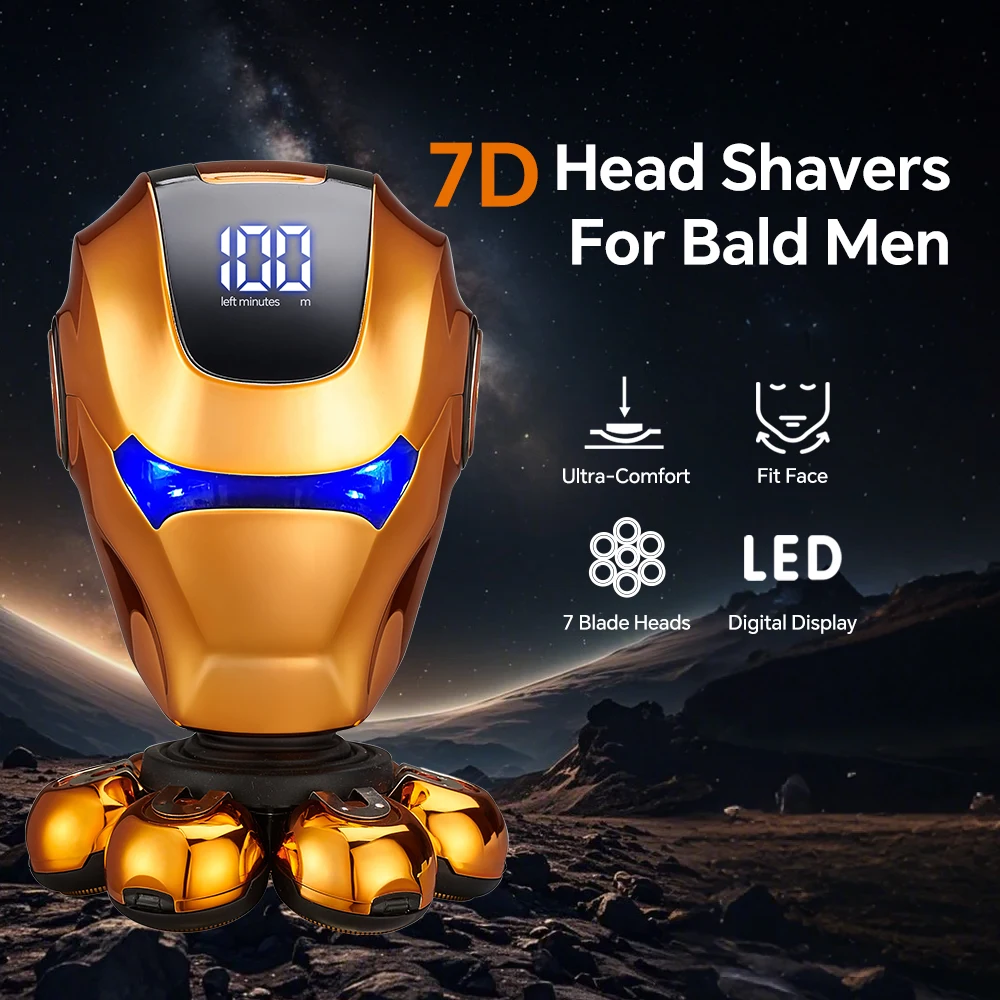 Rechargeable Seven Blade Electric Shaver Set USB Powered Bald Hair Clipper Razor Trimmer for Beards for Household and RV Use supplier